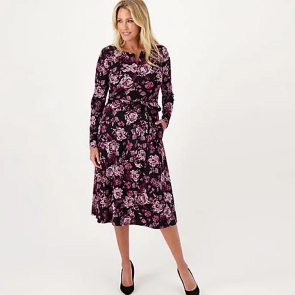 GIRL WITH CURVES Zip Front Ponte Midi Dress A523862